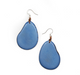 Medium Blue Tagua Nut Slice Earrings