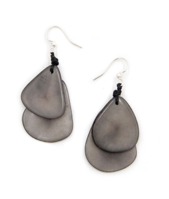 Charcoal Gray Tagua Nut Earrings