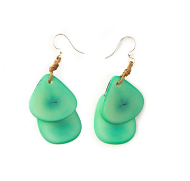 Mint Green Tagua Nut Earrings