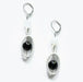 Silver Geo Earrings With Black Onyx Bead