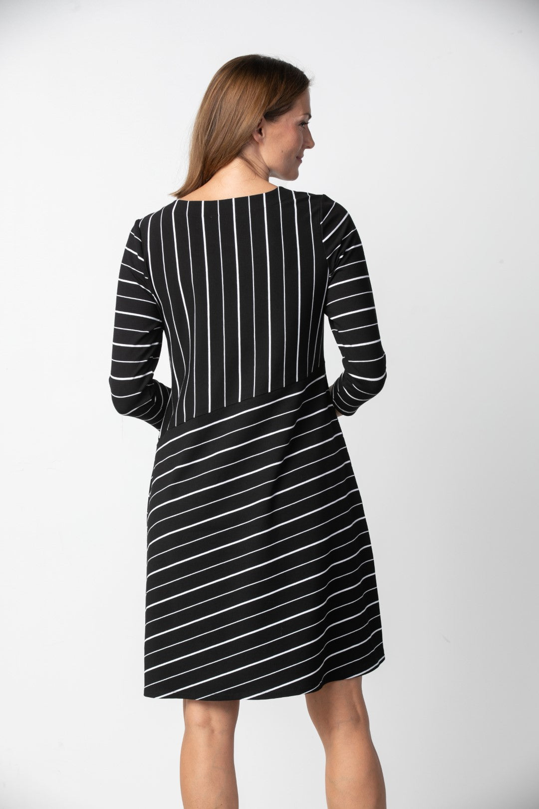 Soho Black Stripe Swing Dress