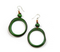 Green Tagua Nut Round Earrings