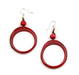 Red Tagua Nut Round Earrings