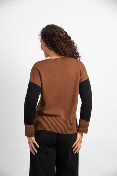 Chocolate & Black Colorblock Sweater