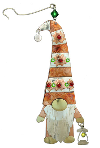 Gnome With Lantern Handmade Ornament