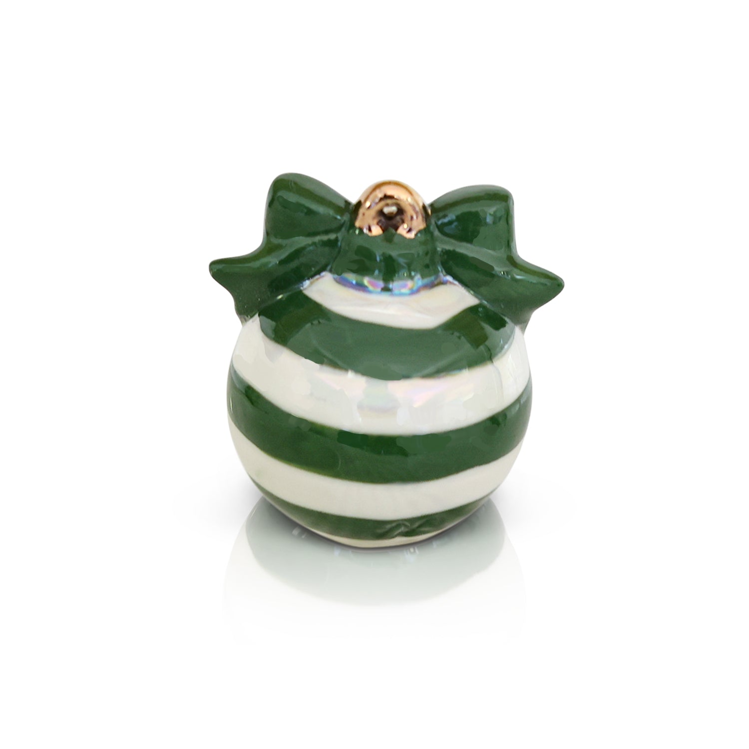 Green & White Striped Ornament