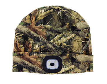 Camo Print Beanie With Rechargeable LED Light