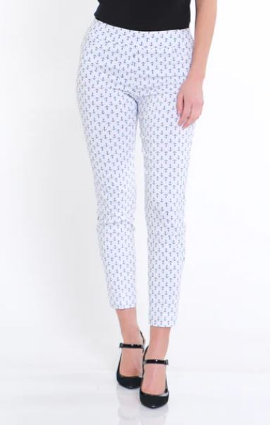 Anchor Print Pull On Ankle Pant