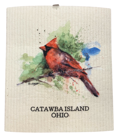 Catawba Island Cardinal Swedish Dish Cloth