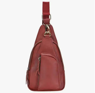 Cognac Faux Leather Sling Bag