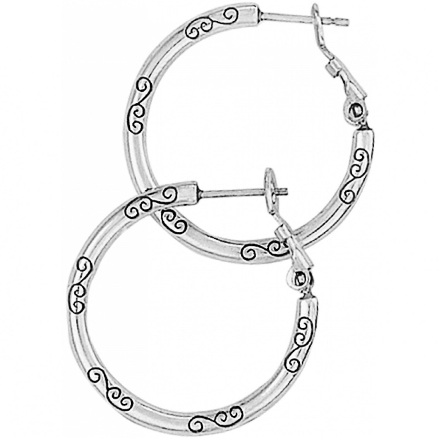 Abc Small Earring Charm Hoop Silver