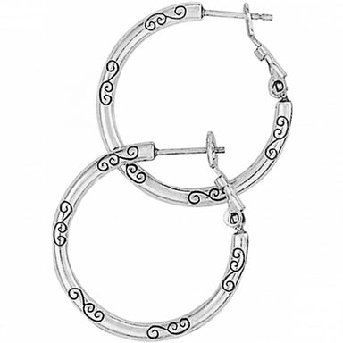 Abc Small Earring Charm Hoop Silver