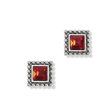 Red Sparkle Square Mini Post Earrings