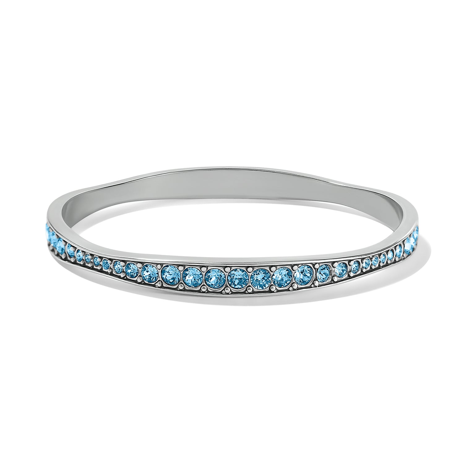 Light Hearted Crystal Bangle Aqua