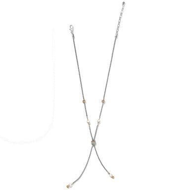Meridian Petite Pearl Two Tone Y Necklace