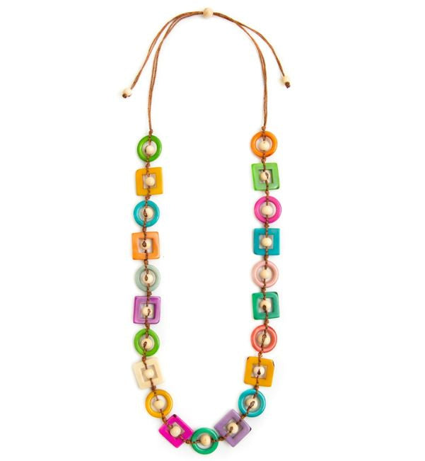 Multi Colors & Shapes Tagua Necklace