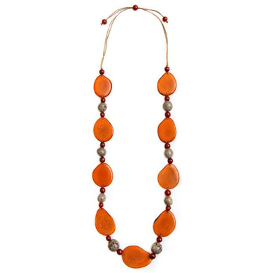 Orange Combo Tagua Necklace