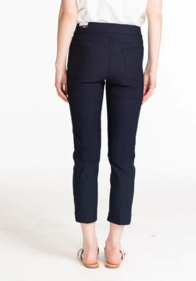 Navy Pull On Crop Pant