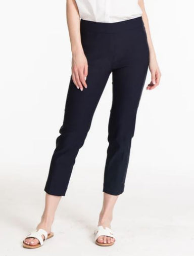 Navy Pull On Crop Pant