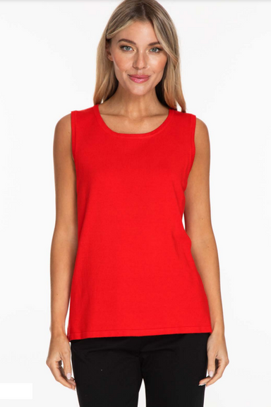 Red Jewel Neck Tank Sweater