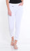 White Pull On Embroidered Hem Ankle Pant
