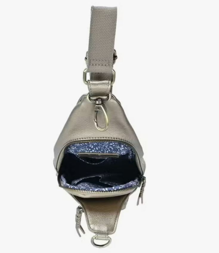 Metallic Champagne Faux Leather Sling