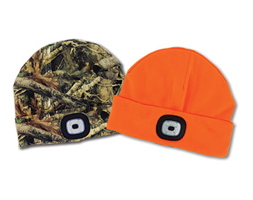 Hunter Orange Beanie With Rechargeable LED Light
