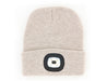 Oatmeal Knit Hat With Rechargeable LED Light