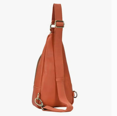 Orange Faux Leather Sling Bag