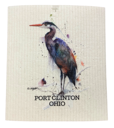 Port Clinton Heron Swedish Dish Cloth