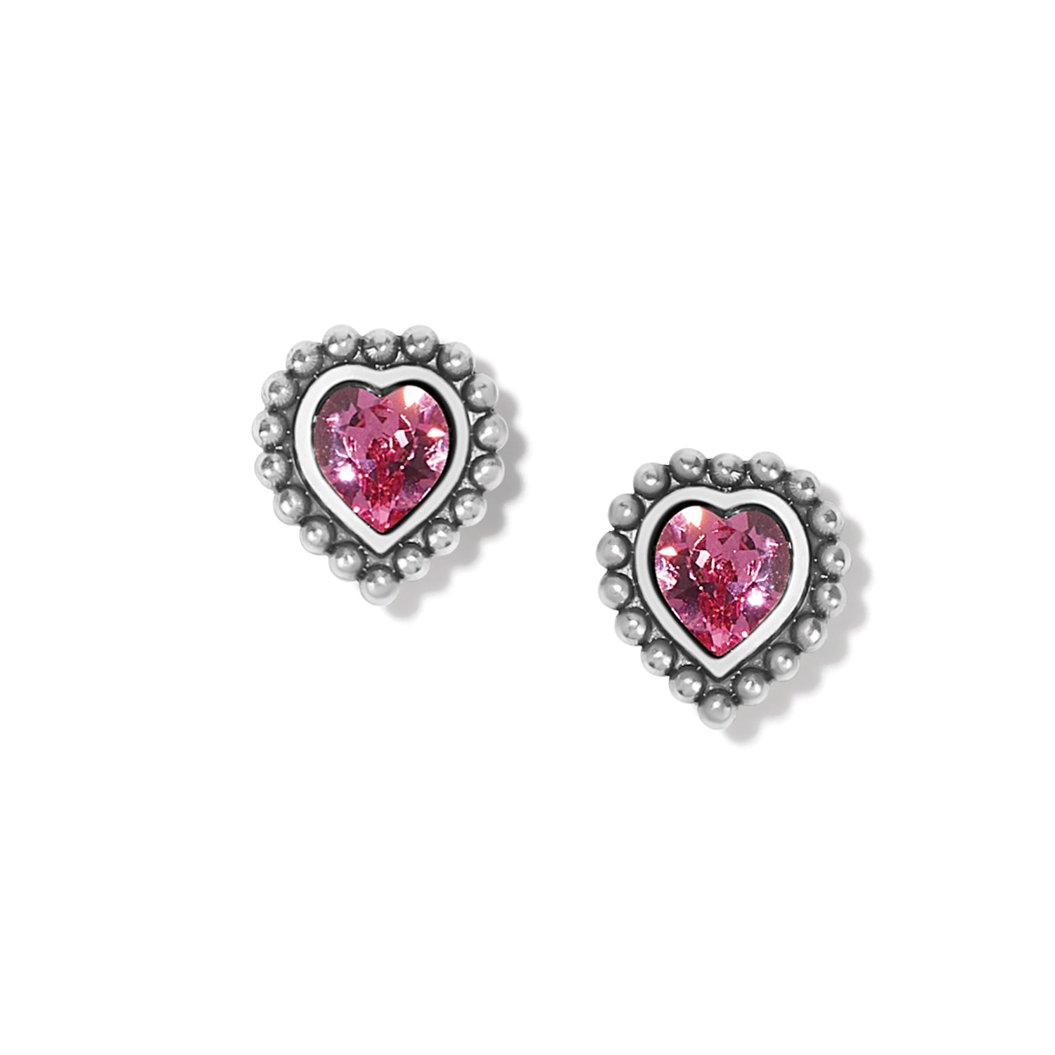Pink Shimmer Heart Mini Post Earrings