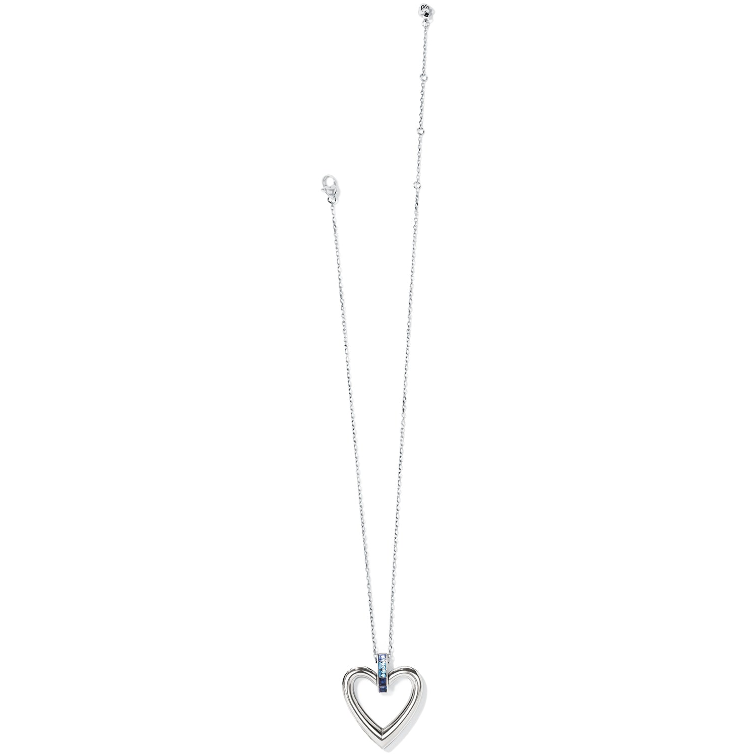 Spectrum Blue Open Heart Necklace