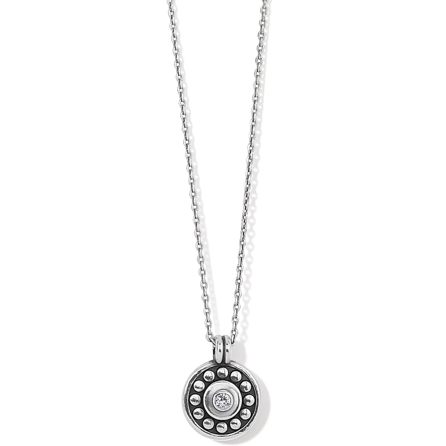 Pebble Dot Medali Petite Clear Necklace