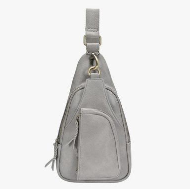 Light Grey Faux Leather Sling Bag